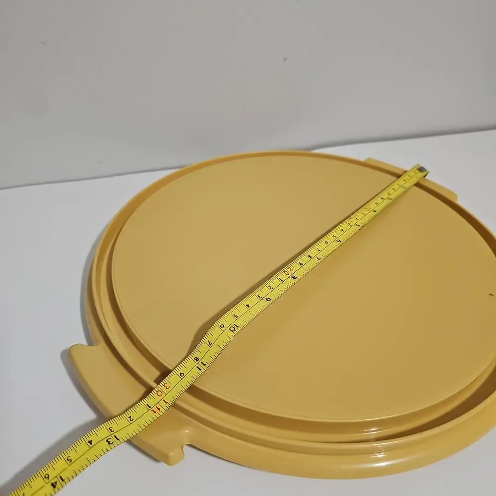 Vintage Tupperware Cake Carrier 684-5 & 683-5 Gold Harvest Round Pie Storage